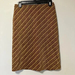 Express Y2K spandex metallic  lurex gold striped skirt